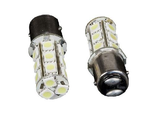 Ampoules BA 12V 2 LAMPE BLANCHE POUR FEUX DE STOP OU FEUX DE POSITION 18 LED BAY15D P21-5W
