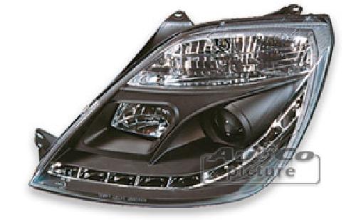 Phares - Feux - Repetiteur Lateral - Clignotants - Centrale Clignotante -  Bloc Feu Arriere - Optique De Phare - Eclairage De Pl 2 phares Optique Feux Diurnes compatible avec Ford Fiesta MK6 - noir