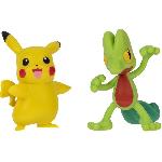 Figurine Miniature - Personnage Miniature 2 Poké Balls avec leur Pokémon et 6 disques d'attaques - BANDAI - Pokémon - Poké Ball attaque surprise Pikachu vs Arcko - Jeu