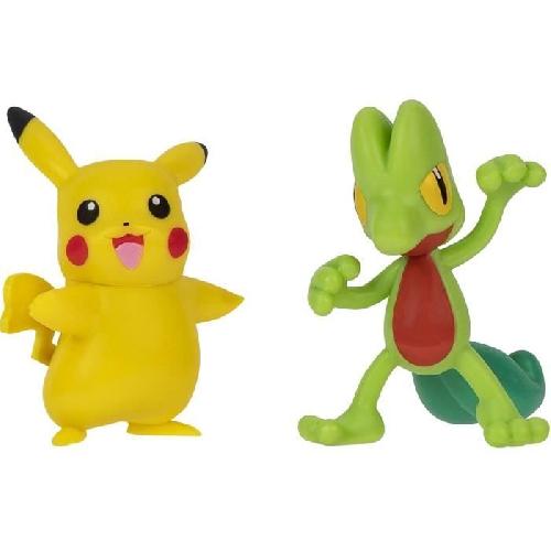 Figurine Miniature - Personnage Miniature 2 Poké Balls avec leur Pokémon et 6 disques d'attaques - BANDAI - Pokémon - Poké Ball attaque surprise Pikachu vs Arcko - Jeu