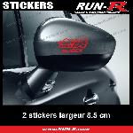 2 sticker MUGEN compatible avec retroviseurs - 10 cm - ROUGE - Run-R