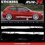 Adhesifs Alfa Romeo 2 stickers compatible avec ALFA ROMEO 140 cm - BLANC lettres NOIRES - Run-R