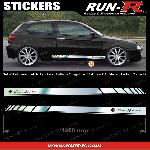 2 stickers compatible avec ALFA ROMEO 140 cm - CHROME lettres NOIRES - Run-R