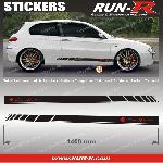 Adhesifs Alfa Romeo 2 stickers compatible avec ALFA ROMEO 140 cm - NOIR lettres ROUGES - Run-R