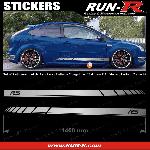 Adhesifs Ford 2 stickers compatible avec FORD 140 cm - ARGENT lettres NOIRES - Run-R