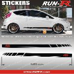 Adhesifs Ford 2 stickers compatible avec FORD 140 cm - NOIR lettres ROUGE - Run-R