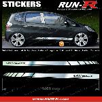 2 stickers compatible avec HONDA MUGEN 140 cm - CHROME lettres NOIRES - Run-R