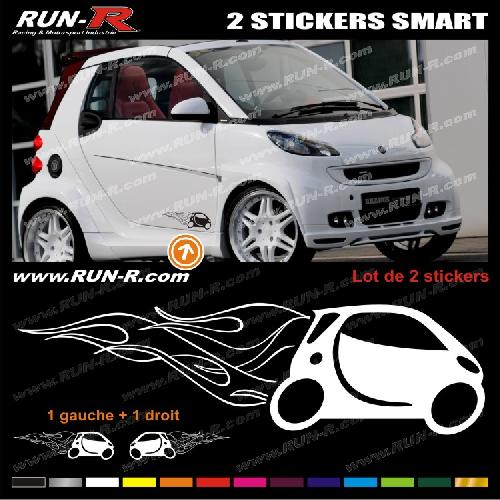 Adhesifs Smart 2 stickers compatible avec SMART 27 cm - BLANC - Run-R