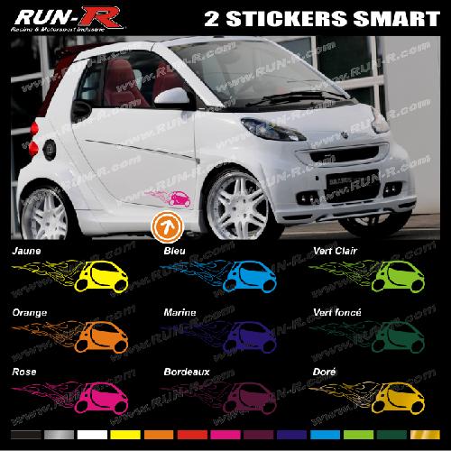 Adhesifs Smart 2 stickers compatible avec SMART 27 cm - DIVERS COLORIS - Run-R