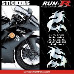 2 stickers DRAGON 10 cm - CHROME - Run-R