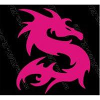 2 stickers DRAGON 10cm ROSE 102x87mm