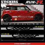 Adhesifs Mini 2 stickers MINI COOPER 197 cm - ARGENT - Run-R