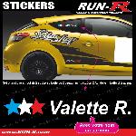 Stickers Personnalisés 2 stickers NOM PILOTE drift rallye style 3 etoiles - Lettrage blanc - Run-R
