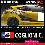 2 stickers NOM PILOTE drift rallye style CORSE - Lettrage blanc - Run-R