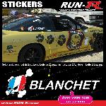 2 stickers NOM PILOTE drift rallye style Ken BLOCK - Lettrage blanc - Run-R