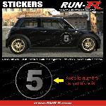2 stickers NUMERO DE COURSE 28 cm - ARGENT - TOUT VEHICULE - Run-R