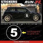 2 stickers NUMERO DE COURSE 28 cm - BLANC - TOUT VEHICULE - Run-R