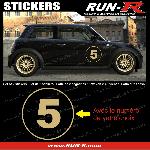 2 stickers NUMERO DE COURSE 28 cm - DORE - TOUT VEHICULE - Run-R