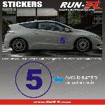 Stickers Personnalisés 2 stickers NUMERO DE COURSE 28 cm - MARINE - TOUT VEHICULE - Run-R
