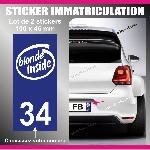 2 stickers plaque immatriculation - Modele BLONDE INSIDE - Run-R