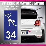 2 stickers plaque immatriculation - Modele CHAT - Run-R