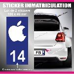 2 stickers plaque immatriculation - Modele JOBS - Run-R