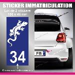 2 stickers plaque immatriculation - Modele SALAMANDRE - Run-R