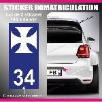 Stickers Plaques Immatriculation 2 stickers plaque immatriculation - Modele WEST COAST - Run-R
