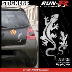 2 stickers SALAMANDRE 17 cm - ARGENT - Run-R
