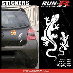 2 stickers SALAMANDRE 17 cm - BLANC - Run-R