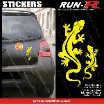 2 stickers SALAMANDRE 17 cm - JAUNE - Run-R
