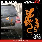 Stickers Monocouleurs 2 stickers SALAMANDRE 17 cm - ORANGE - Run-R