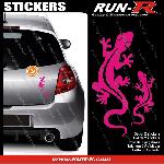 2 stickers SALAMANDRE 17 cm - ROSE - Run-R