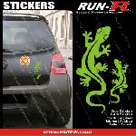 2 stickers SALAMANDRE 17 cm - VERT - Run-R