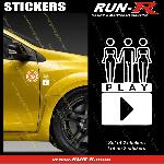 2 stickers SEXY PLAY 8 cm - BLANC - Run-R