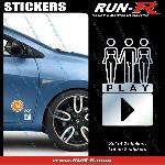 2 stickers SEXY PLAY 8 cm - CHROME - Run-R