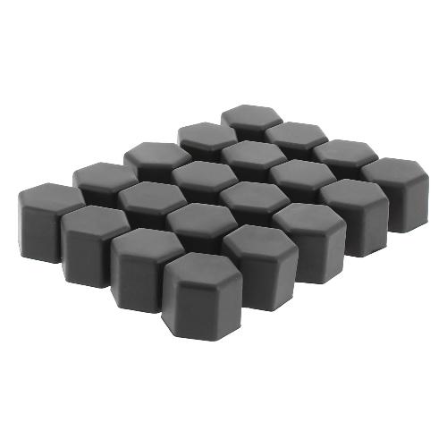 Caches Boulons 20 Cache ecrous de roue NC20B19 en silicone Noir 19mm