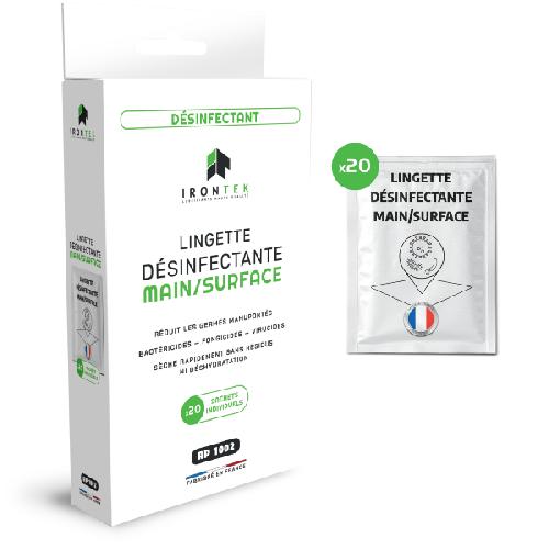 Gel Hydroalcoolique - Lingette Hydroalcoolique 20 Lingettes Impregnees Hydroalcoolique Mains Et Surfaces Irontek