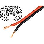 25m de Cable de haut parleurs 2x0.5mm2 - OFC - Rouge Noir