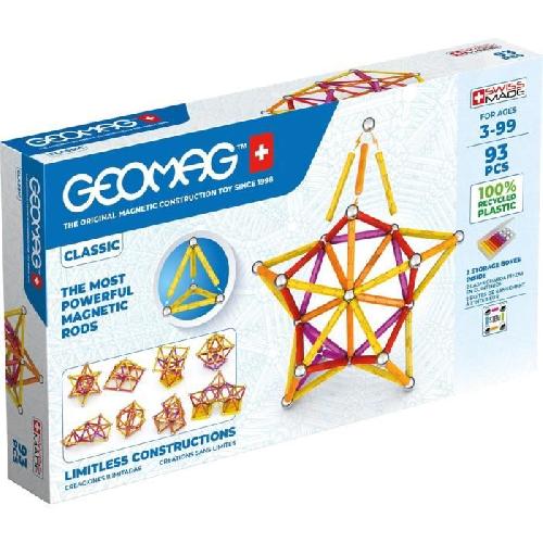 Jeu D'assemblage - Jeu De Construction - Jeu De Manipulation 273 Geomag Classic Recycled 93 pcs - Kit de Construction Magnetique Ecologique et Creatif - Jeux de construction - Unisexe