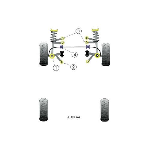 Silent blocs 2x Silent-Blocs de Barre Anti-Roulis compatible avec Audi A4 - AV D29mm