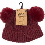 Bonnet - Cagoule - Chapka - Beret - Kepi - Cache Oreille 3 bonnets pompons - modele aleatoire