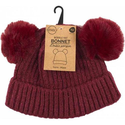 Bonnet - Cagoule - Chapka - Beret - Kepi - Cache Oreille 3 bonnets pompons - modele aleatoire