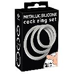 Anneaux et cockrings 3 cockrings Silicone metaliques