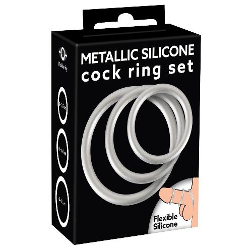 Anneaux et cockrings 3 cockrings Silicone metaliques