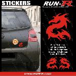 Stickers Monocouleurs 3 stickers DRAGOON 11 cm - ROUGE - Run-R