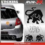 3 stickers TAUREAU Stylise 10 cm - NOIR - Run-R