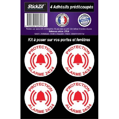 Stickers Plaques Immatriculation 4 Adhesifs Pre-Decoupes PROTECTION Alarme 24-24