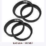 4 Bagues de centrage - Ext 63.4 - Int 58.1 4 Bagues de centrage - Ext 63.4 - Int 58.1