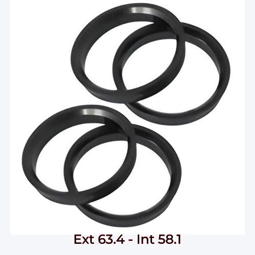 Bagues de centrages - pack 4 Bagues de centrage - Ext 63.4 - Int 58.1